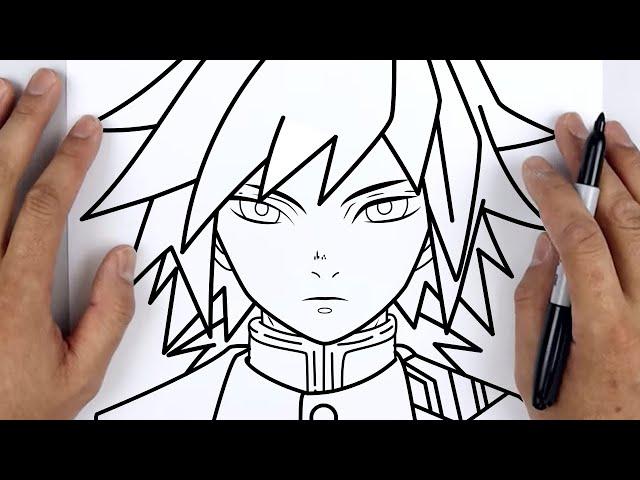 HOW TO DRAW GIYU TOMIOKA | Demon Slayer: Kimetsu no Yaiba - Easy Step By Step Tutorial For Beginners