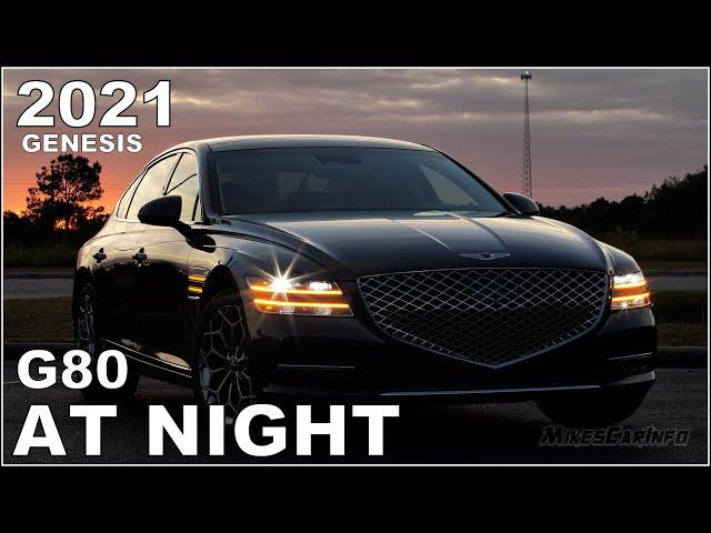  AT NIGHT: 2021 Genesis G80 - Interior & Exterior Lighting Overview + Night Drive