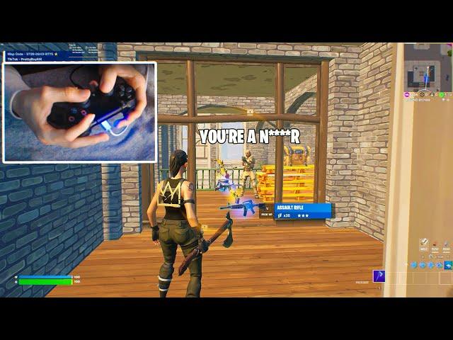 Destroying Racist Kid In Tilted Towers Zone Wars + FASTEST Controller Handcam