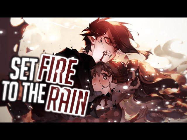 Nightcore - Set Fire To The Rain (Rock Version) (Lyrics)