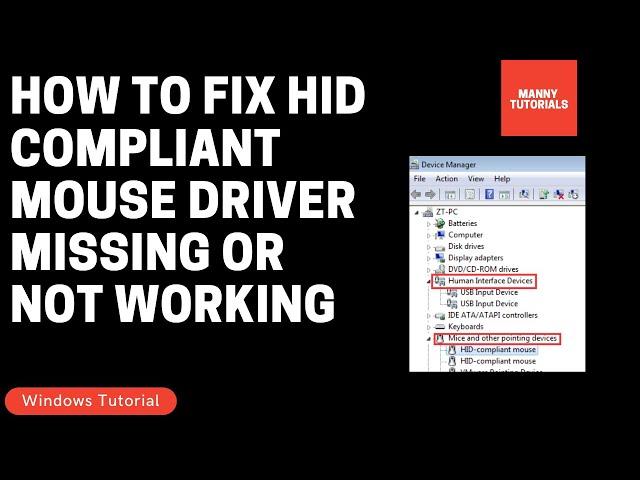 How to fix hid compliant mouse driver missing or not working