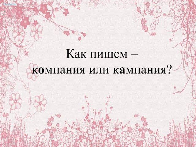 Компания или кампания?