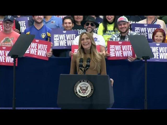 Full Jennifer Lopez speech at Kamala Harris rally in Las Vegas pushes for votes: 'Let's get loud'