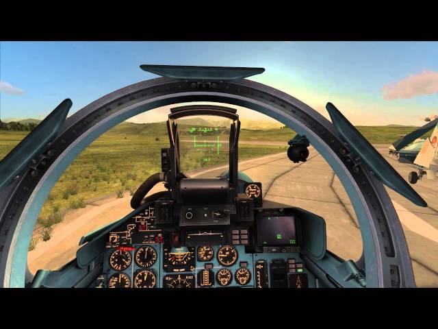 34. Су-33, запуск, руление и взлет за Ботом / Su-33, starting, taxiing and taking off for Bot. DCS