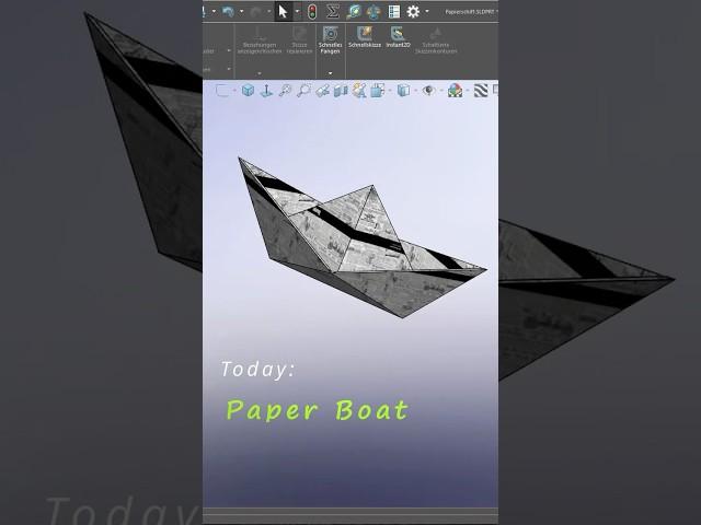 Origami Boat in SolidWorks – Satisfying Timelapse!  #Shorts