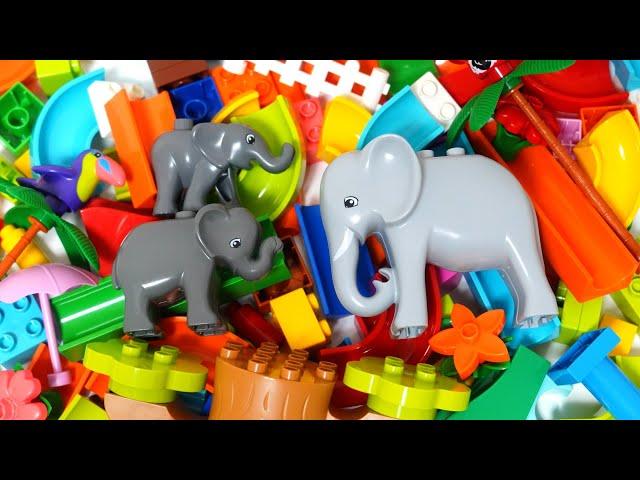 Satisfying Building Blocks Marble Run ASMR Very popular! Elephant family block coasters!