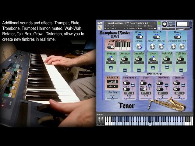 Tenor saxophone NI Kontakt sample library, woodwind and brass vst wav