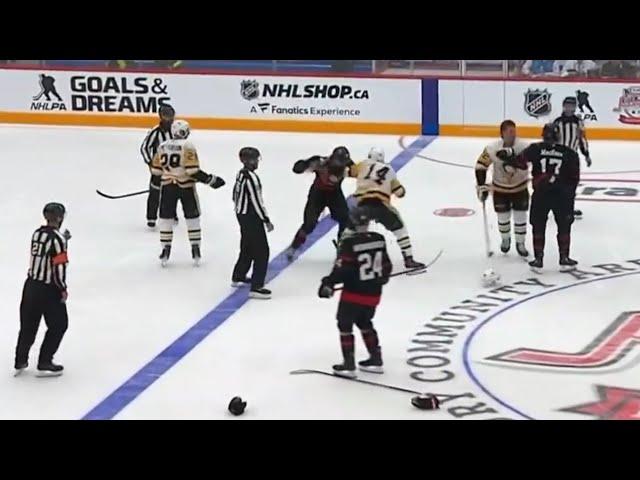 Pre Season Rough Stuff Between Penguins & Senators *Hot Mic*