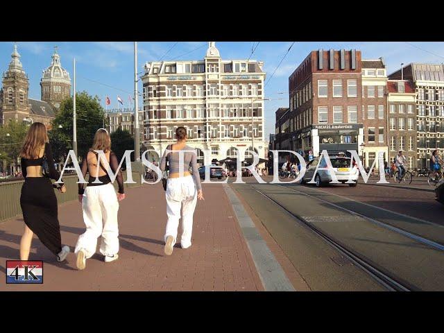 Amsterdam Centrum - Random walking tour with many sights {4k - 60fps - binaural sound}