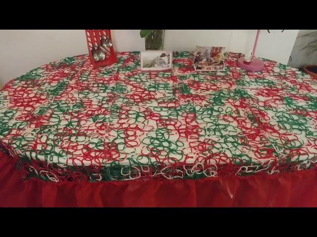 Крейзи вул Скатерть в технике Крейзи вул. Crazy wool tablecloth.