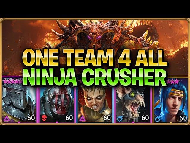 ONE KEY THEM ALL!! NINJA CRUSHER UNKILLABLE CLAN BOSS GUIDE FOR ALL DIFFICULTIES RAID SHADOW LEGENDS