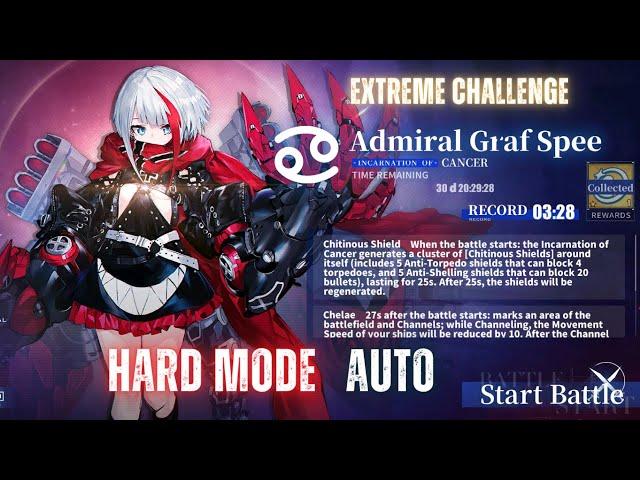 Azur Lane Extreme Challenge hard mode auto 3:28 min (admiral graf spee)