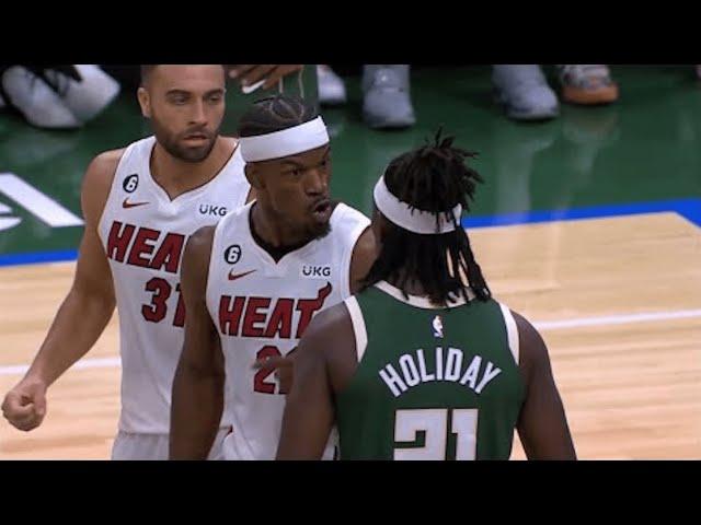 Jimmy Butler yells “I own you” in Jrue Holiday’s face then they get into a altercation 