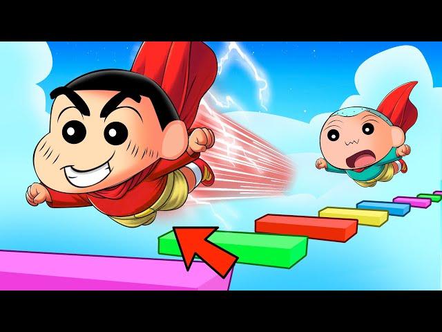 Shinchan Got Superpowers In Superhero Parkour Obby | Roblox Hero Obby | Funny Game 