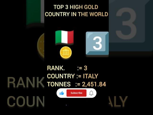 TOP 3 HIGH GOLD COUNTRY IN THE WORLD #top3 #top123 #topworld #top123world #worlddataWorld top 3