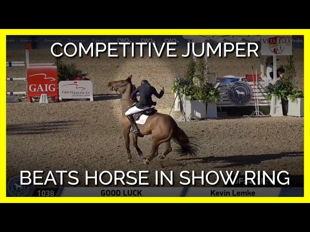 Caught on Camera: Competitive Jumper Beats Horse in Show Ring