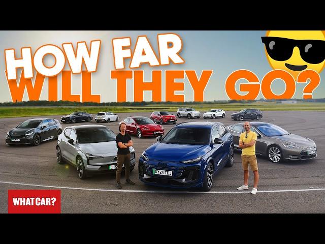 How far can electric cars REALLY go in the summer? We drive 12 until they DIE! | What Car?