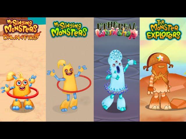 ALL Dawn Of Fire Vs My Singing Monster Vs Ethereal Workshop Vs The Monster Explorers ~ MSM