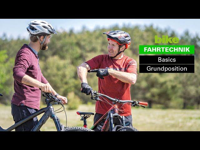 MTB-Fahrtechnik Basics für Einsteiger: die richtige Grundposition auf dem Bike