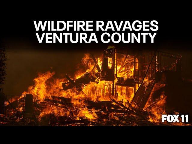 Fire erupts in Ventura County, prompting evacuations, destroying homes