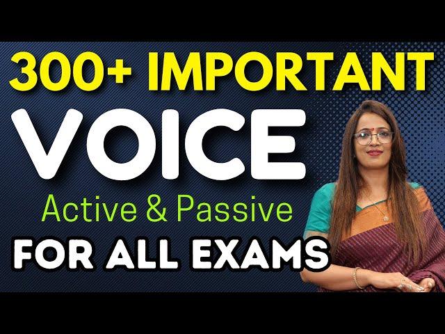 300+ Important Voice Questions For All Exams | Active & Passive Voice | English With Rani Ma'am