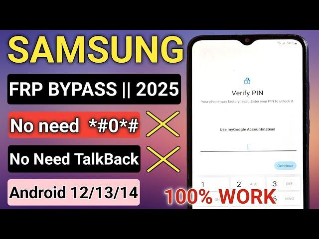 New Method 2025 || All Samsung FRP Bypass Android 12-13-14 || No Need *#0*# - No Need TalkBack