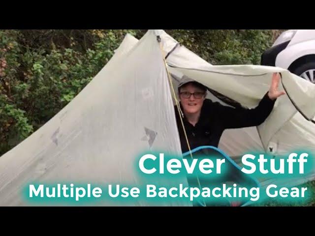 CLEVER BACKPACKING GEAR THAT HAS MULTIPLE PURPOSE USES