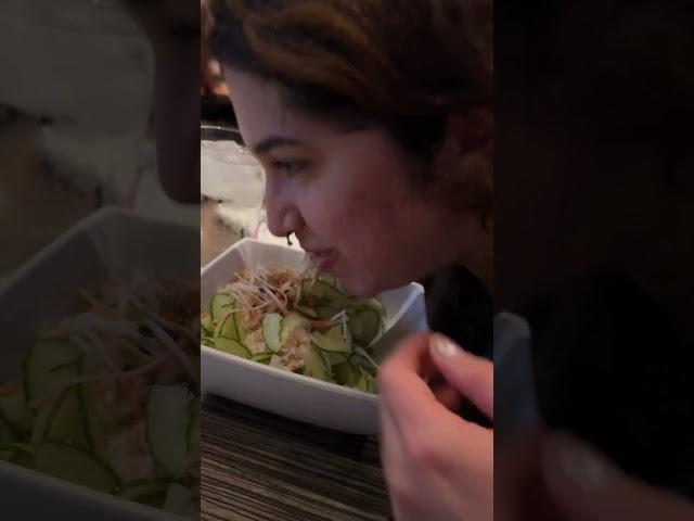 Went to Kumori with my GF. I got me a Skinny Roll, she got the Ebi Crunch Roll #sushi #kumori #food