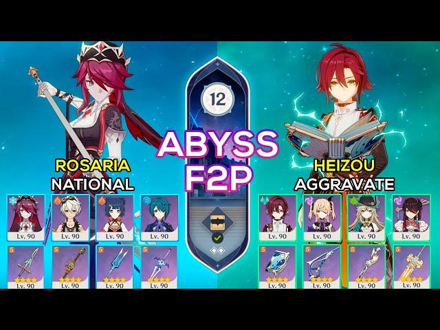 [F2P] Rosaria National & Heizou Aggravate | NEW Spiral Abyss 5.3 | Genshin Impact