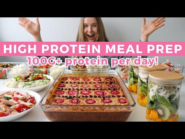 Healthy & High protein Meal Prep & Grocery Haul | 100G+ protein per day!