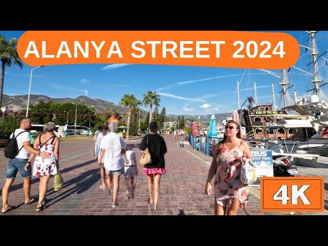 Alanya Street Tour 2024 ! Alanya Mahmutlar Beach ! Alanya Antalya 2024 ! 4K 60 FPS