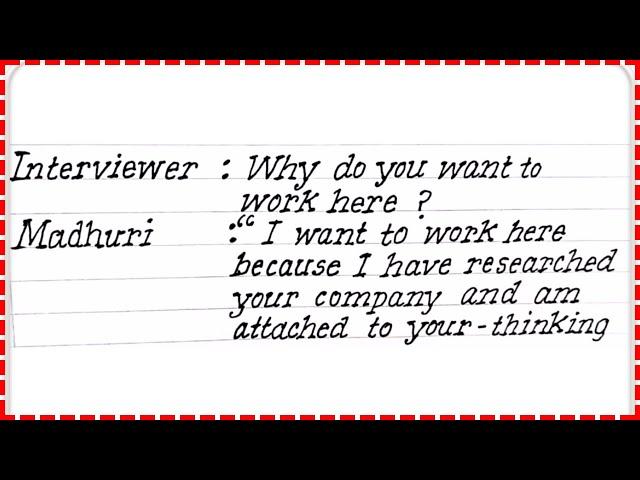 Interview Question ||  Why do you want to work here?