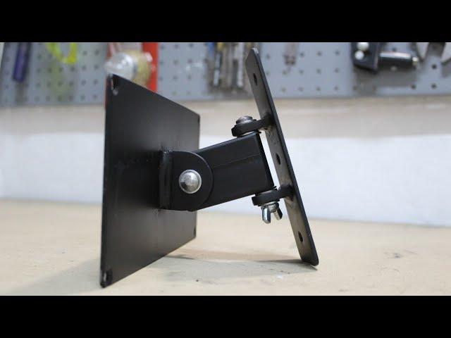 No profile pipe secret! Homemade swivel TV bracket.