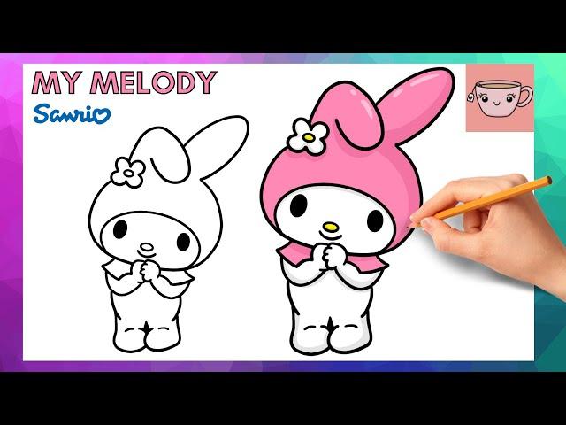 How To Draw My Melody | Sanrio | Cute Easy Step By Step Drawing Tutorial