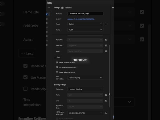 Premiere Pro Best Quality Exports For Reels