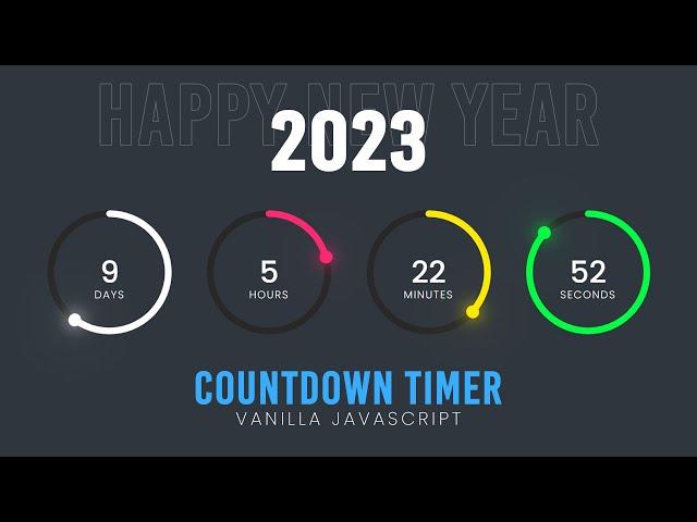 Countdown Timer in Vanilla Javascript | CSS SVG Circle Countdown Time Animation