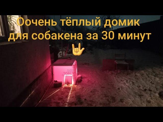 Очень простой и тёплый дом, будка для собаки за 30 минут своими руками.