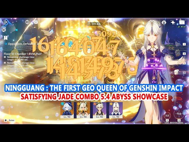 Ningguang : The First Geo Queen of Genshin Impact - Satisfying Jade Combo 5.4 Abyss Showcase