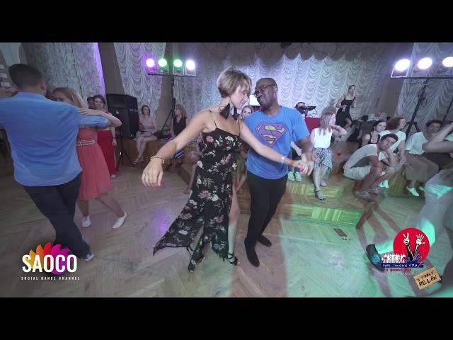 Oseyemen Edeko and Yana Velichkovskaya Salsa Dancing at 3 Front Relax in Lendvorets, Fri 02.08.2019