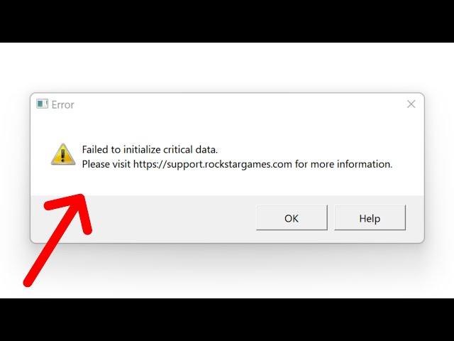 Fix failed to initialize critical data gta 5 epic games | gta v not launching