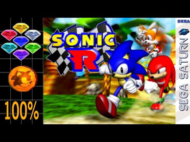 Sonic R (Sega Saturn) Full Game - All Chaos Emeralds, Tokens, Unlockable Characters [1080p/60fps]