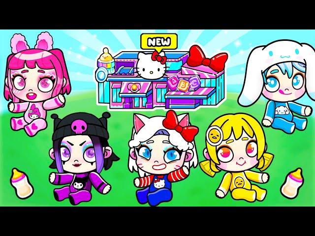 HELLO KITTY, KUROMI, MY MELODY IN KINDERGARTEN | Avatar World | Toca Boca