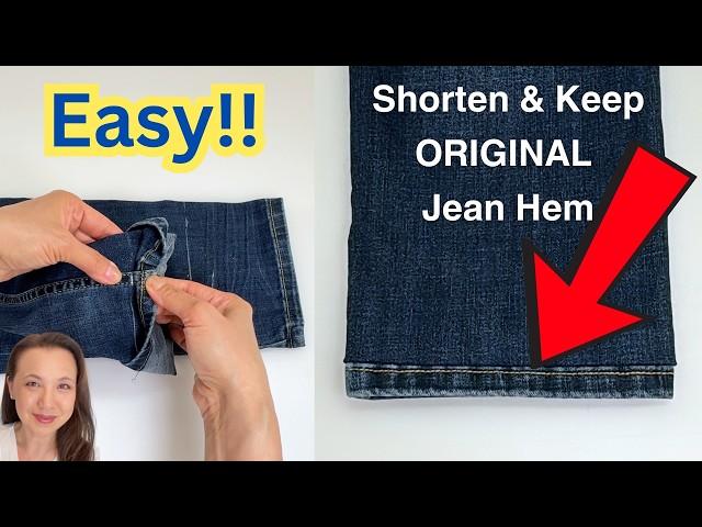 How to Shorten Jeans and Keep the Original Hem  - Pro results with just a Domestic Sewing Machine