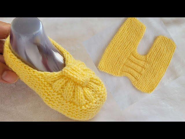 ОЧЕНЬЛЕГКИЕ ТАПОЧКИ СЛЕДКИ ПИНЕТКИ ВЯЗАНЫЕ СПИЦАМИ/knitted slippers