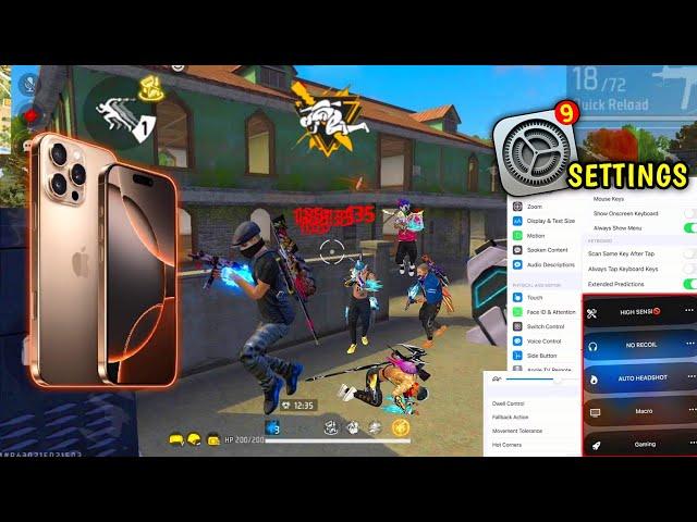 My Settings ️ HUD + SENSI + DPI  iPhone 16 Pro Max FREE FIRE [HIGHLIGHTS] 