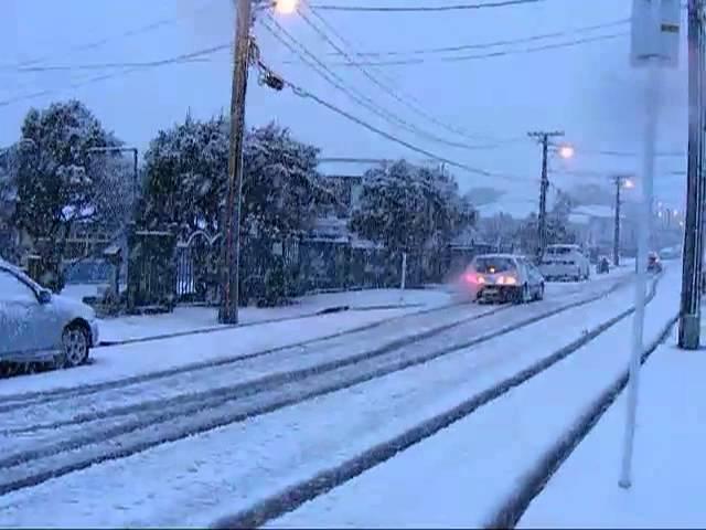 Rare Snow in Johnsonville, Wellington, New Zealand - August 14th 2011