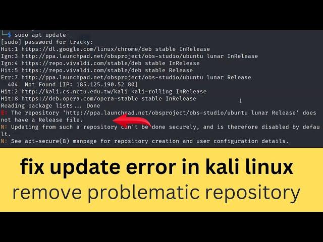 how to fix update error in kali linux 2023