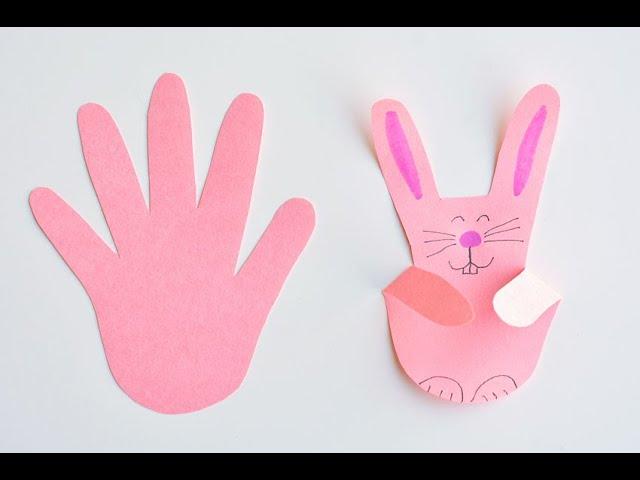 Paper Handprint Bunnies | Easy Easter Craft Using Construction Paper