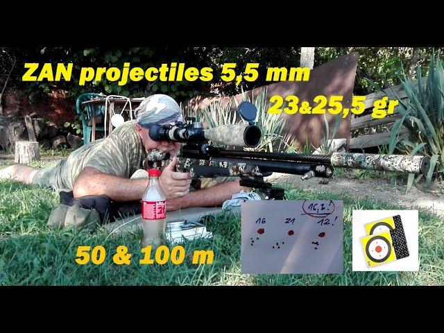 ZAN projectiles 23 & 25,5 gr test at 50 m & 100 m