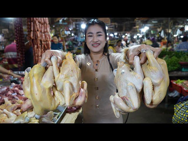 Market show : Buy native chickens and cooking - Yummy chickens recipe